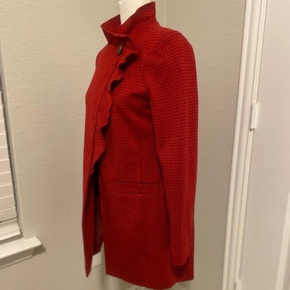 CAbi Red Houndstooth Celebration Jacket Coat - Picture 3 of 16